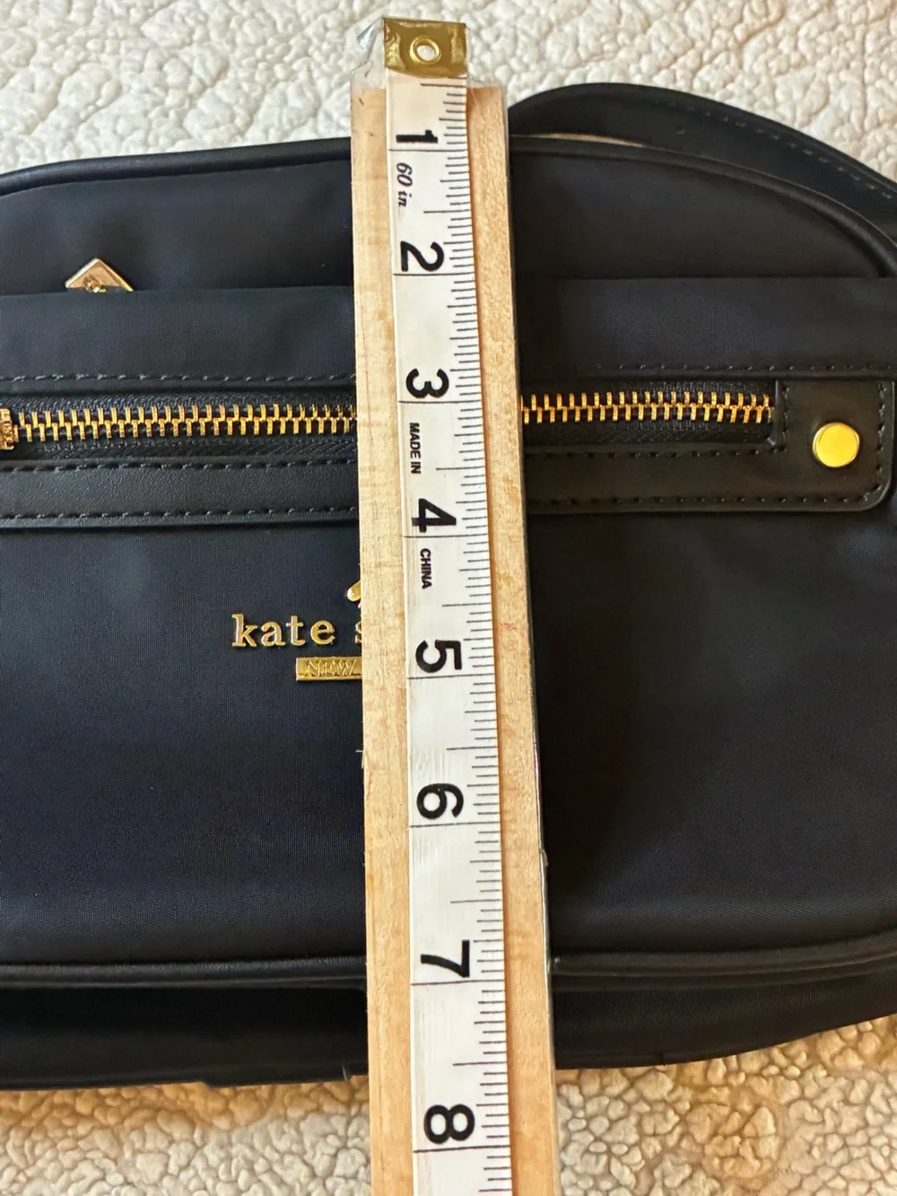 kate spade Black Nylon Crossbody with Gold Accents